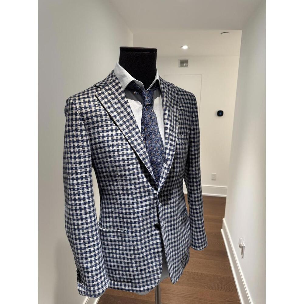 Kiton Gun Club Check Cashmere Sport Jacket Size 48